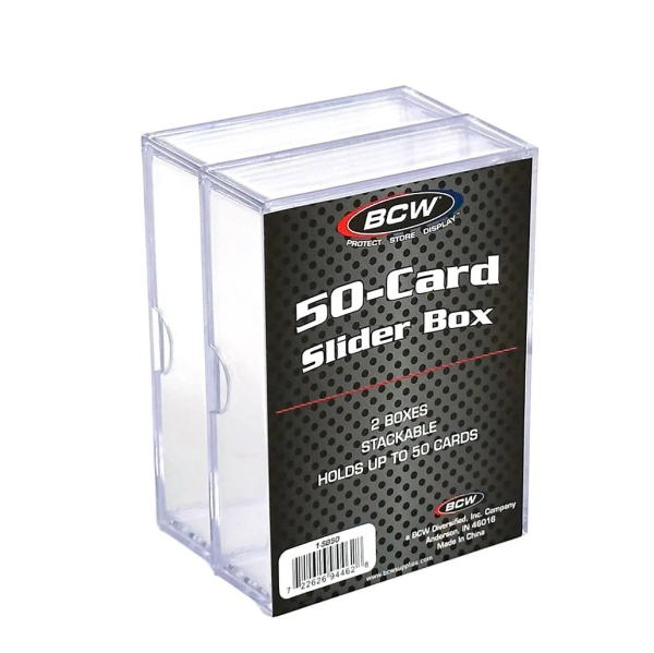 BCW 50-Card Slider Box 2-Piece Storage Box für 50 Karten Clear